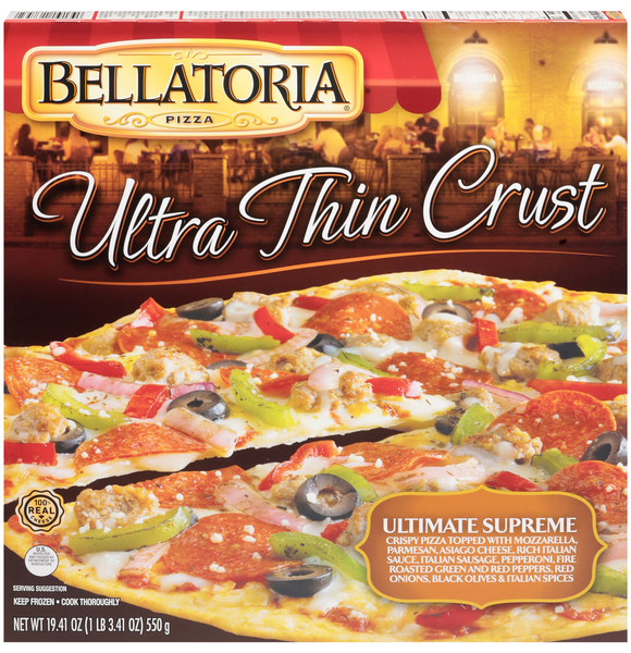 Bellatoria Ultra Thin Crust Ultimate Supreme Pizza Frozen
