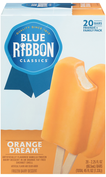 Blue Ribbon Classics Orange Dream Frozen Dairy Dessert Bars - 20 ct