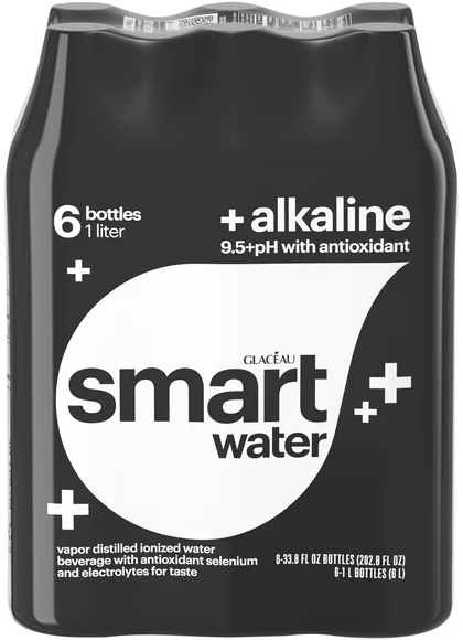 smartwater Alkaline Water with Antioxidant 9.5+pH - 6 pk