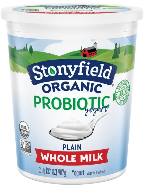 Stonyfield Organic Probiotic Whole Milk Plain Yogurt