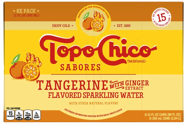Topo Chico Sabores Tangerine with Ginger Sparkling Water - 8 pk