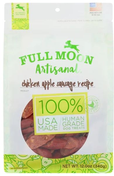 Full Moon Natural Artisanal Chicken Apple Sausage Recipe Dog Treats
