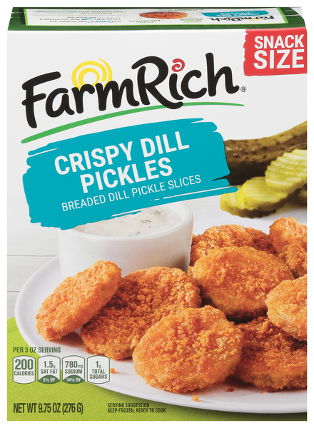 Farm Rich Breaded Crispy Dill Pickles Snack Size Frozen