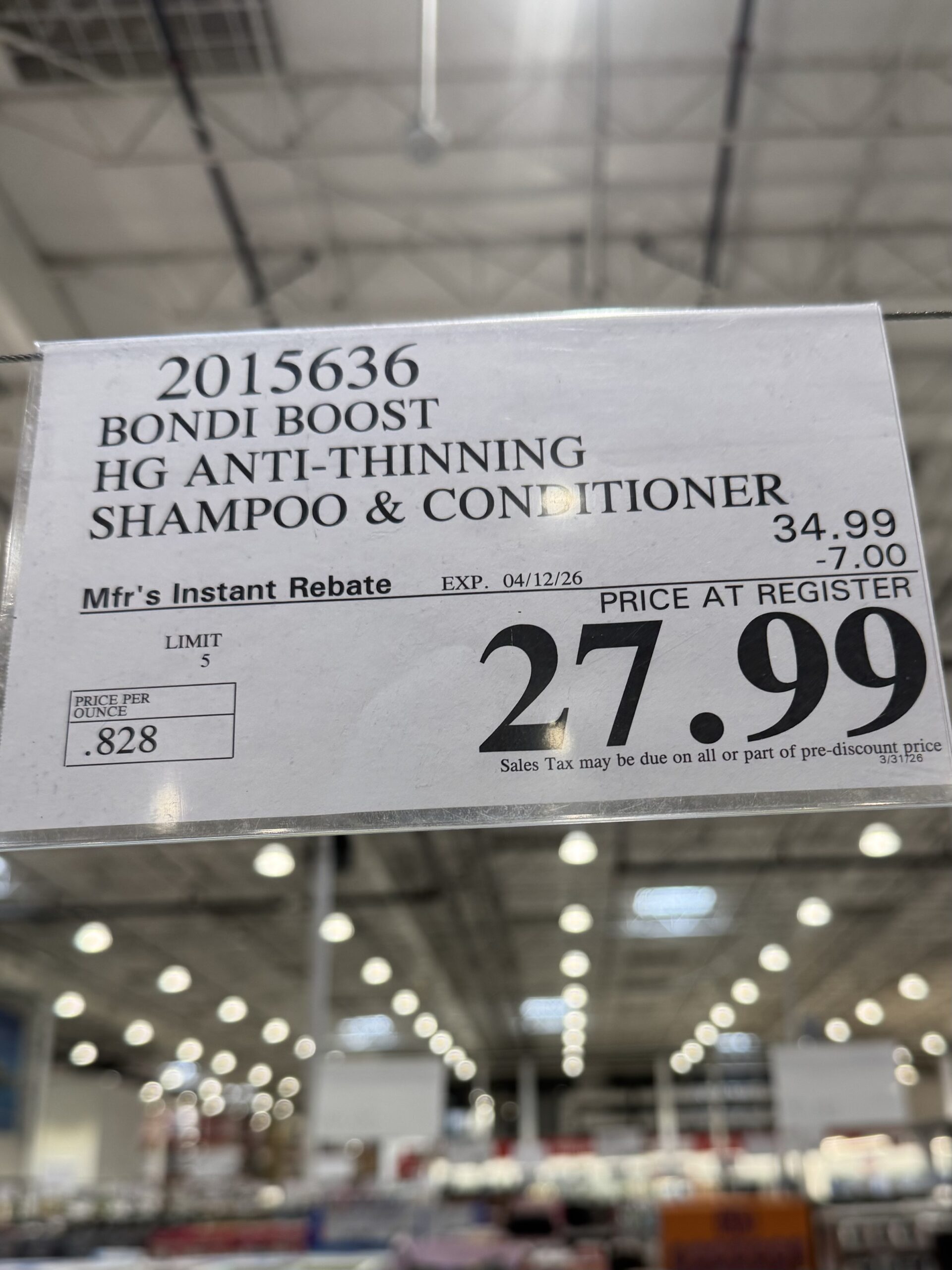 BondiBoost HG Shampoo & Conditioner Set - price tag