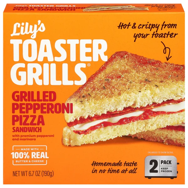 Lily's Toaster Grills Grilled Pepperoni & Cheese Sandwich - 2 ct Frozen