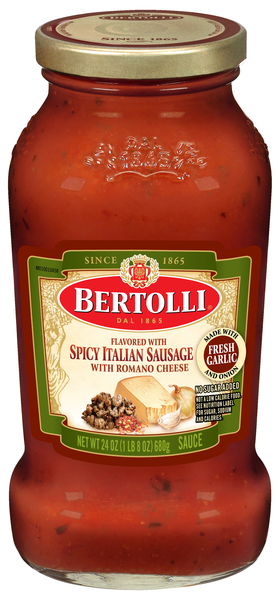 Bertolli Spicy Italian Sausage Pasta Sauce with Romano Cheese