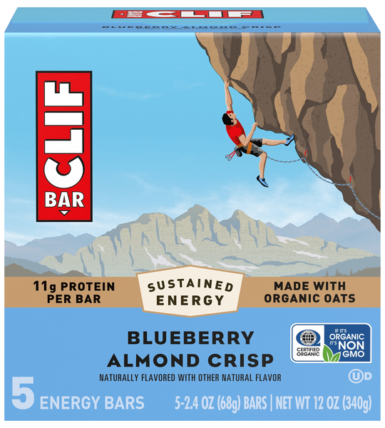 CLIF Organic Blueberry Almond Crisp Protein Energy Bars - 5 ct
