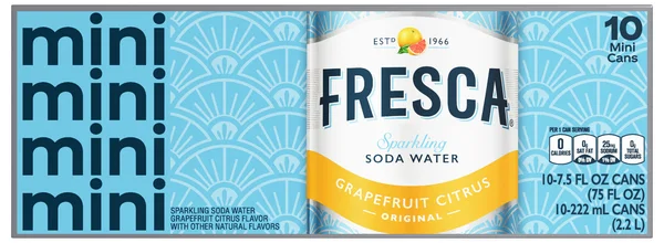 Fresca Mini Grapefruit Citrus Sparkling Soda Water - 10 pk