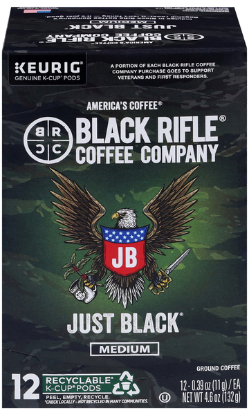 Black Rifle Just Black Medium Roast Coffee Single Serve Cups