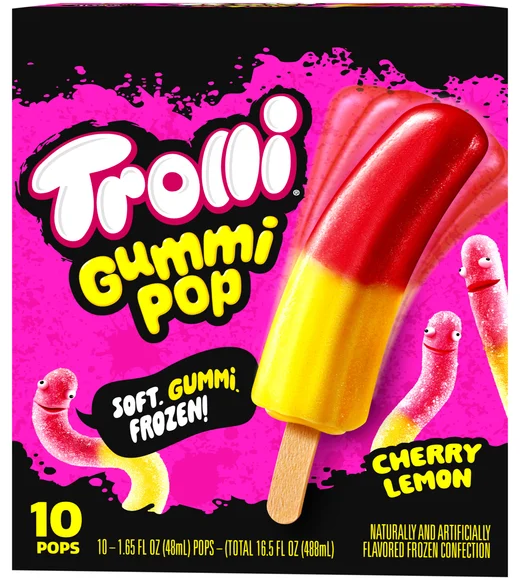 Trolli Cherry Lemon Gummi Pops - 10 ct Frozen