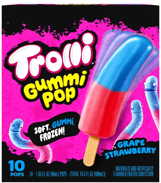 Trolli Grape Strawberry Gummi Pops - 10 ct Frozen