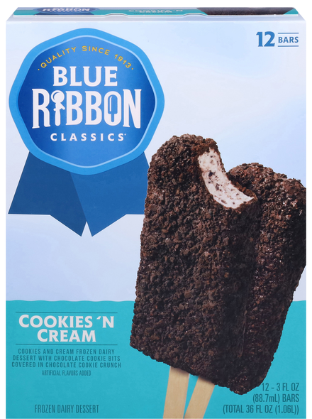 Blue Ribbon Classics Cookies & Cream Bars - 12 ct