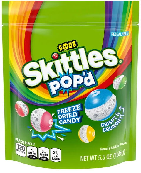Skittles Pop'D Sour Freeze Dried Candy