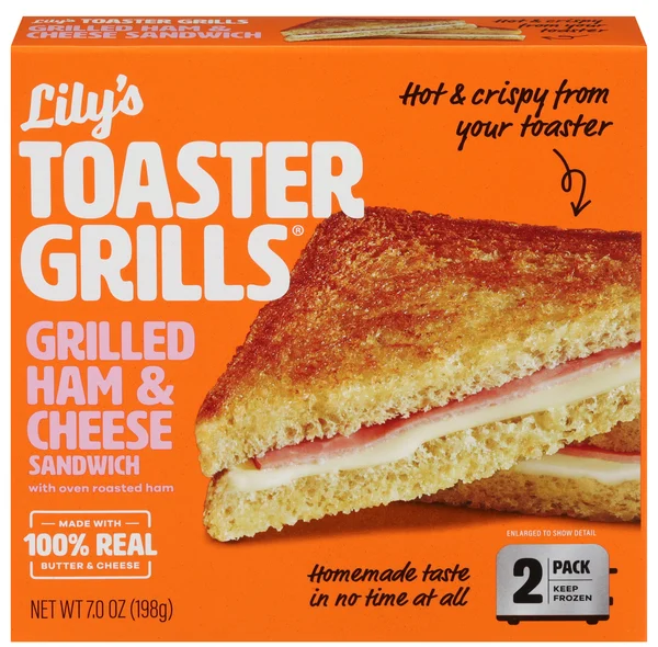 Lily's Toaster Grills Grilled Ham & Cheese Sandwich - 2 ct Frozen