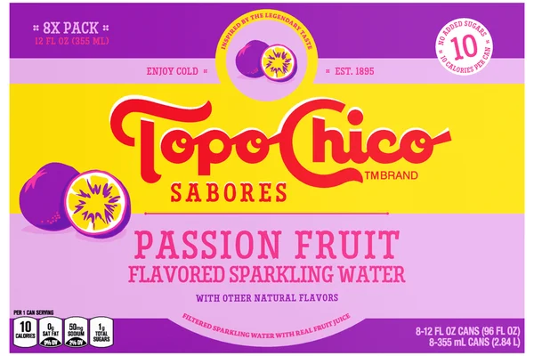 Topo Chico Sabores Passion Fruit Sparkling Water - 8 pk