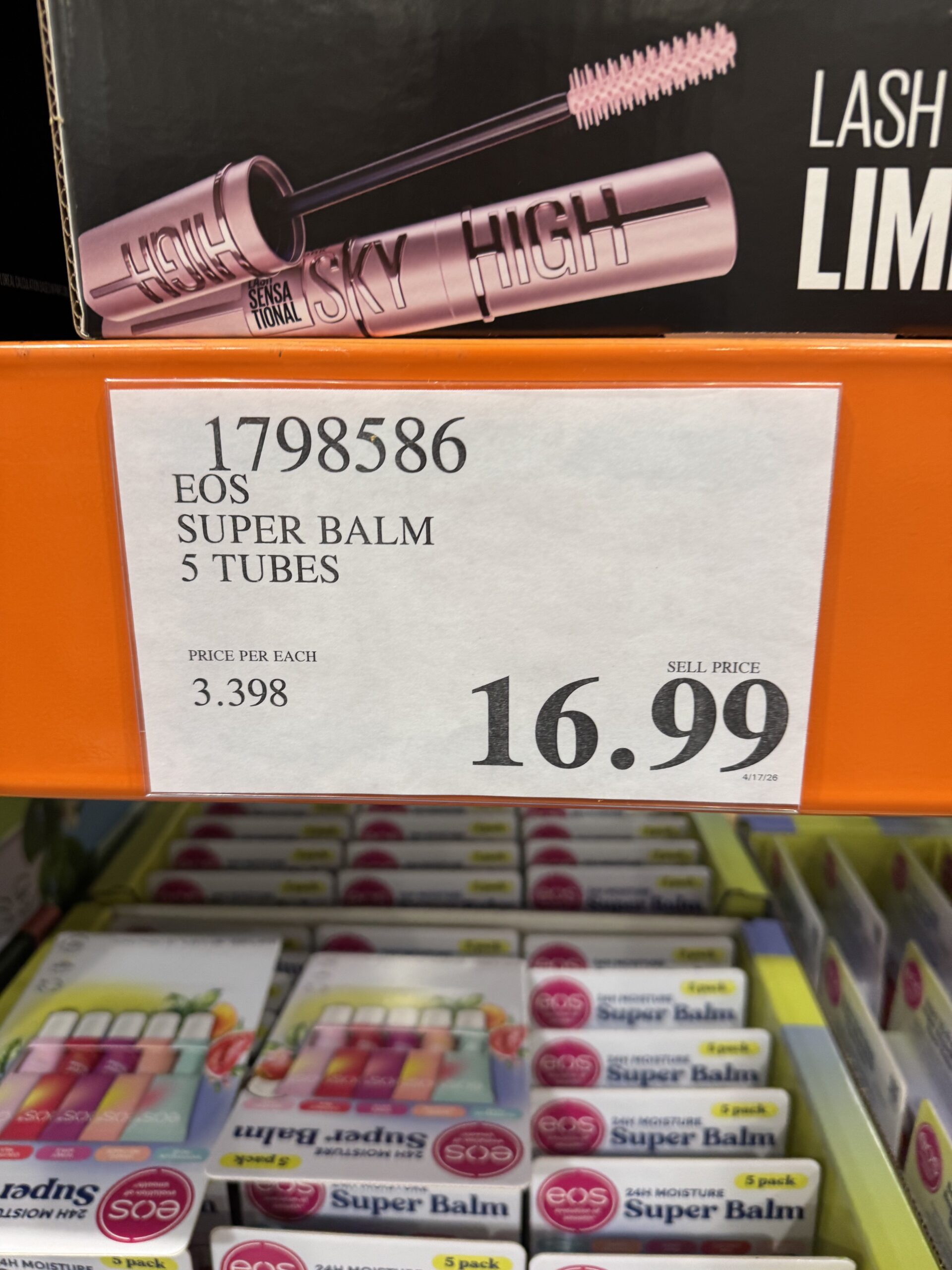 eos Super Balm - price tag