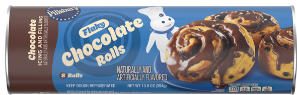 Pillsbury Flaky Chocolate Rolls with Chocolate Icing - 8 ct