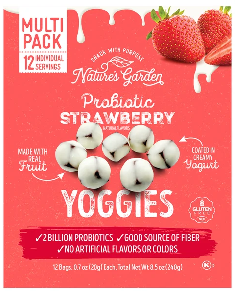 Nature's Garden Gluten Free Probiotic Strawberry Yoggies - 12 ct