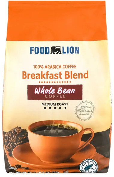 Food Lion Breakfast Blend Medium Roast Whole Bean Coffee
