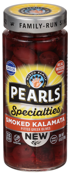 Pearls Specialties Pitted Smoked Kalamata Greek Olives Marinated