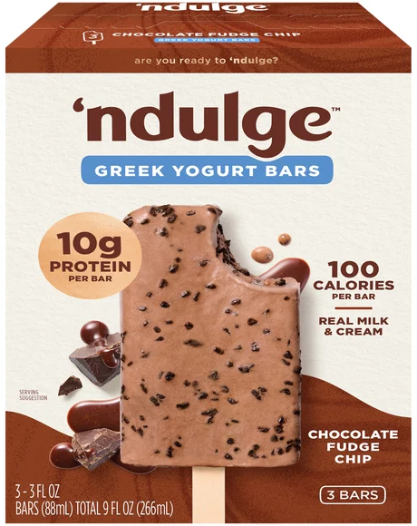 'Ndulge Chocolate Fudge Chip Protein Greek Yogurt Bars - 3 ct Frozen