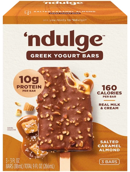 'Ndulge Salted Caramel Almond Protein Greek Yogurt Bars - 3 ct Frozen