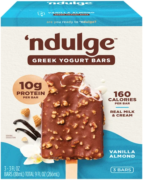 'Ndulge Vanilla Almond Protein Greek Yogurt Bars - 3 ct Frozen