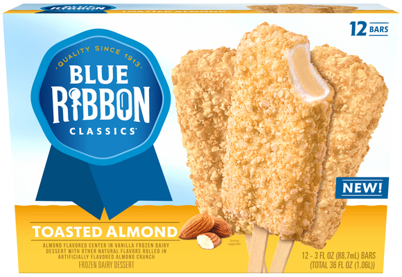 Blue Ribbon Classics Toasted Almond Frozen Dairy Dessert Bars - 12 ct