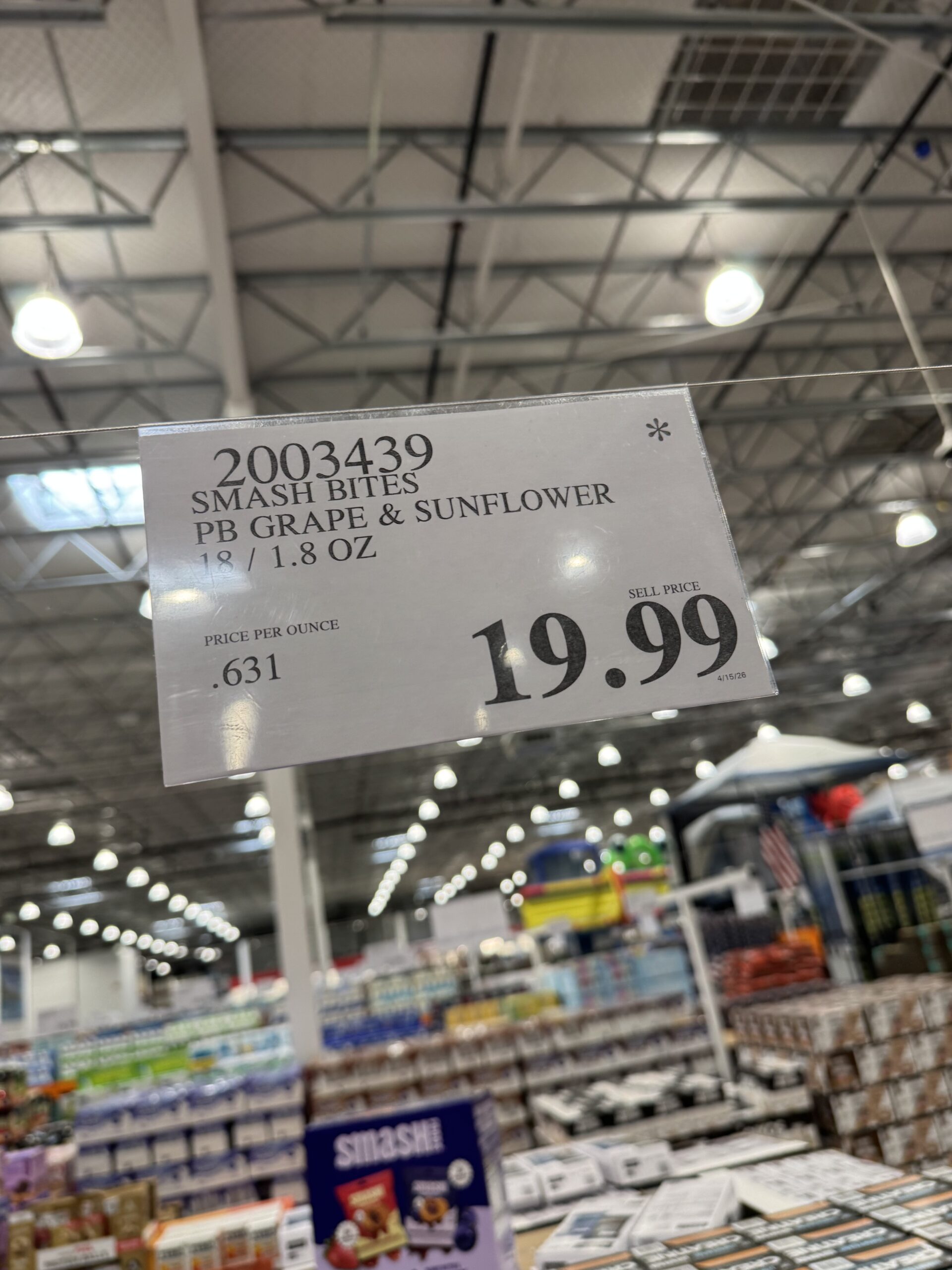 smash FOODS Snack Bites - price tag