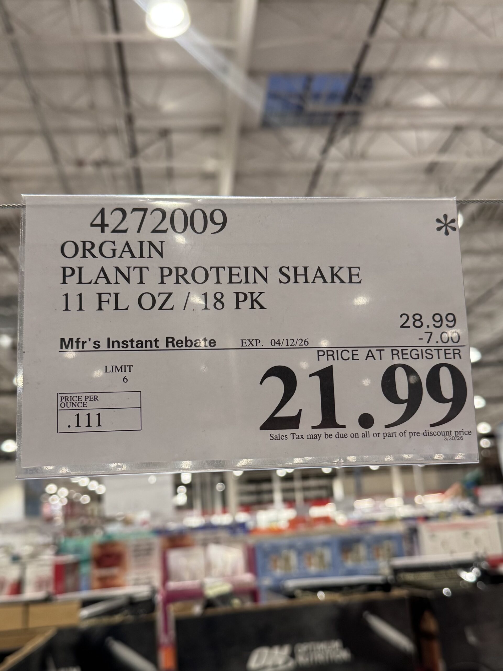 ORGAIN PLANT PROTEIN SHAKE