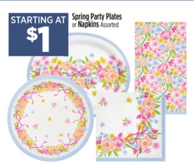 Spring Party Plates or Napkins