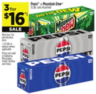 Pepsi® or Mountain Dew®