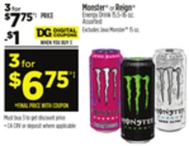 Monster® or Reign® Energy Drink
