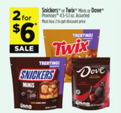 Snickers® or Twix® Minis or Dove® Promises®