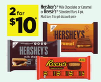 Hershey's® Milk Chocolate or Caramel or Reese's® Standard Bars