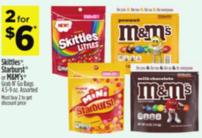 Skittles®, Starburst® or M&M's® Grab N' Go Bags
