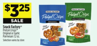 Snack Factory® Pretzel Crisps® Original or Garlic Parmesan