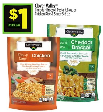 Clover Valley® Cheddar Broccoli Pasta 4.8 oz. or Chicken Rice & Sauce 5.6 oz.