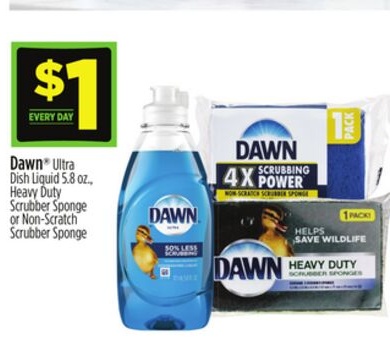 Dawn® Ultra Dish Liquid 5.8 oz., Heavy Duty Scrubber Sponge or Non-Scratch Scrubber Sponge