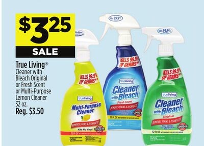 True Living® Cleaner with Bleach Original or Fresh Scent or Multi-Purpose Lemon Cleaner