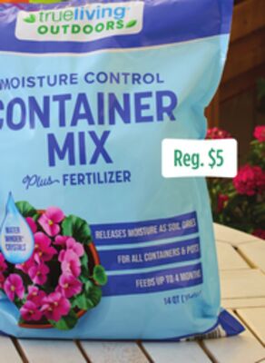 True Living All Purpose Potting Soil, Professional Potting Mix with Fertilizer or Container Mix 14 qt