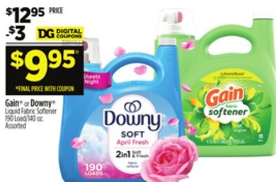 Gain® or Downy® Liquid Fabric Softener