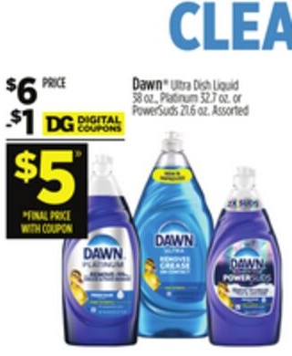 Dawn® Ultra Dish Liquid, Platinum or PowerSuds 21.6 oz.