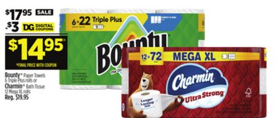 Bounty® Paper Towels or Charmin® Bath Tissue