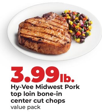 Hy-Vee Midwest Pork top loin bone-in center cut chops