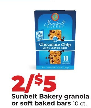 Sunbelt Bakery granola or soft baked bars