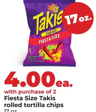 Fiesta Size Takis rolled tortilla chi