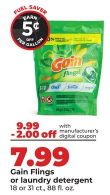 Gain Flings or laundry detergent