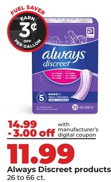 Always Discreet products