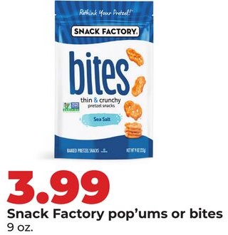 Snack Factory pop'ums or bites